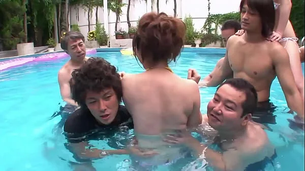 Japanese pool orgy, full uncensored JAV movie